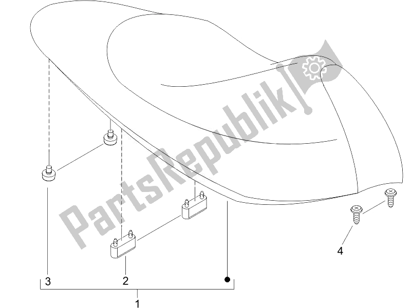 Toutes les pièces pour le Selle / Sièges - Rouleau D'outils du Piaggio NRG Power Pure JET 50 2010