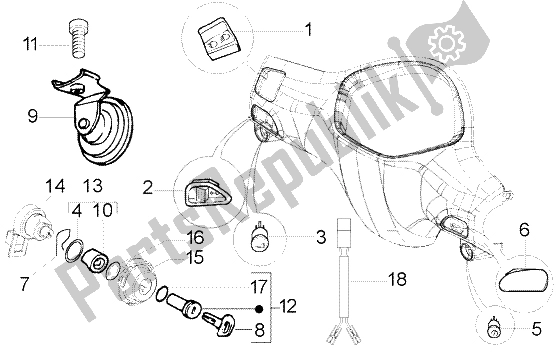 Toutes les pièces pour le Appareil électrique (2) du Piaggio Liberty 50 4T RST 2003