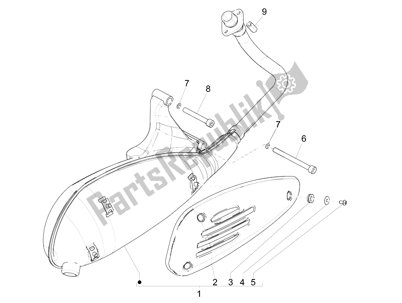 Toutes les pièces pour le Silencieux du Piaggio Liberty 50 4T PTT 2014