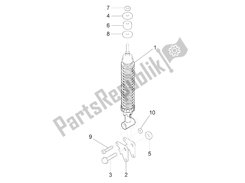 Toutes les pièces pour le Suspension Arrière - Amortisseur / S du Piaggio Liberty Elettrico PPT AT SP 50 2011