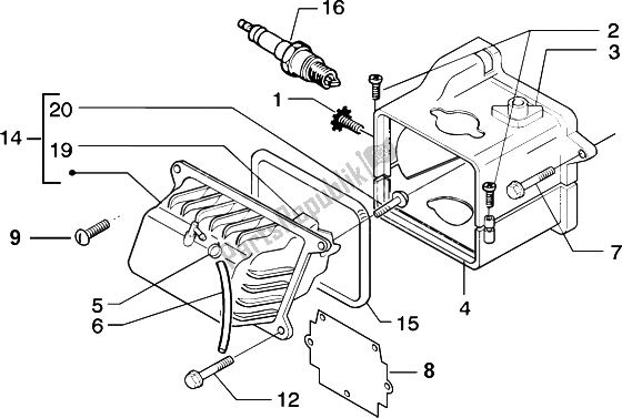 Toutes les pièces pour le Le Couvre-culasse du Piaggio ZIP 50 4T 2002