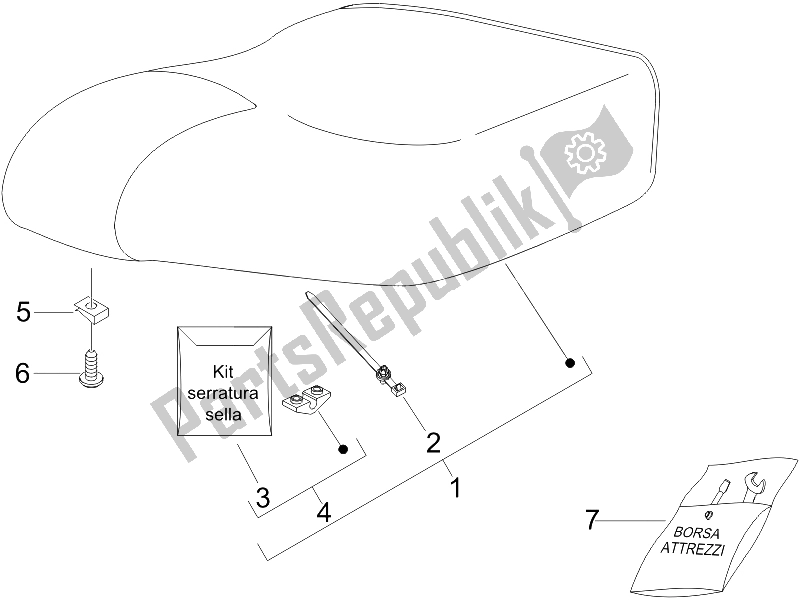 Alle onderdelen voor de Zadel / Stoelen van de Piaggio Liberty 200 4T Sport 2006