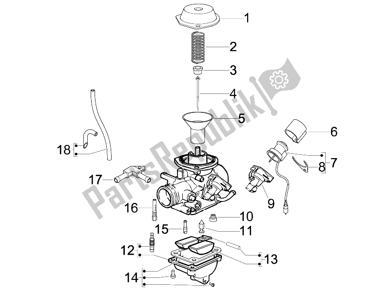 Todas las partes para Componentes Del Carburador de Piaggio Beverly 125 Tourer E3 2007