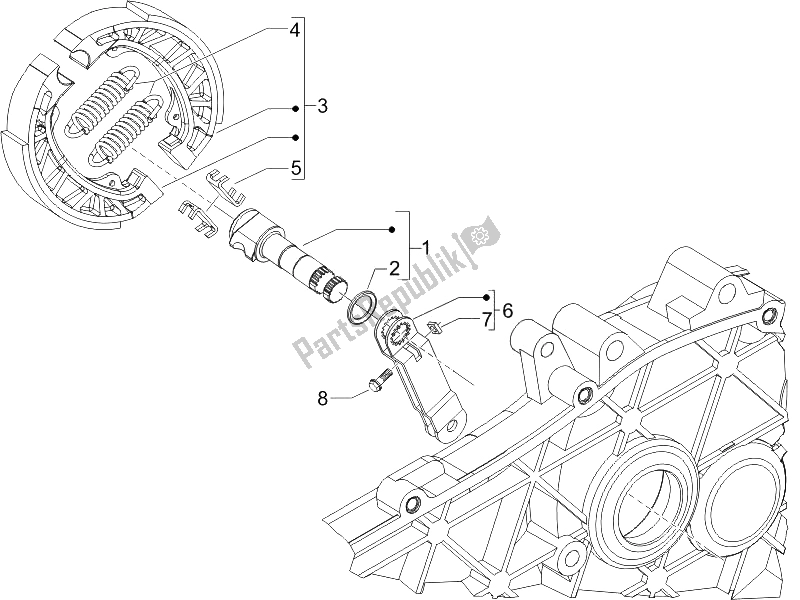 All parts for the Rear Brake - Brake Jaw of the Piaggio Liberty 125 4T Delivery E3 2009