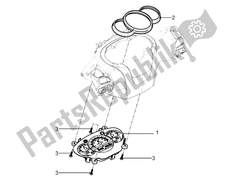 Toutes les pièces pour le Tableau De Bord Combiné du Piaggio BV 350 4T 4V IE E3 USA CA 2012