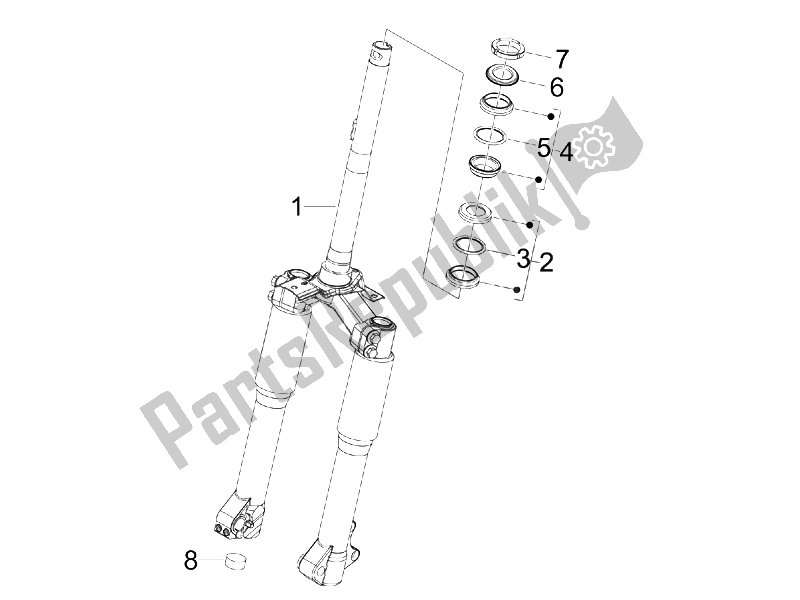 Toutes les pièces pour le Fourche / Tube De Direction - Palier De Direction du Piaggio Liberty 125 4T 2006