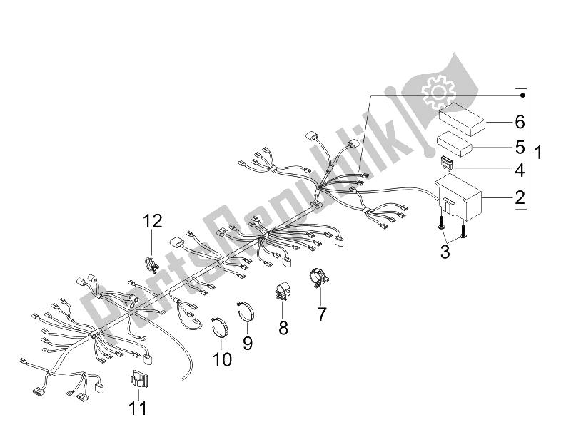 All parts for the Main Cable Harness of the Piaggio Liberty 150 4T Sport E3 2008