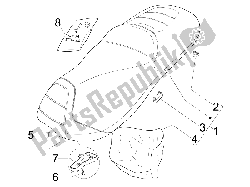 Toutes les pièces pour le Selle / Sièges du Piaggio MP3 500 USA 2007