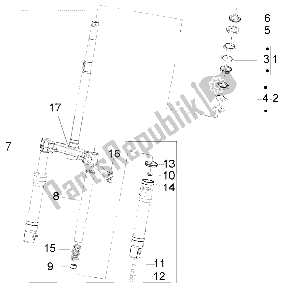 Toutes les pièces pour le Fourchette du Piaggio FLY 50 4T 2004