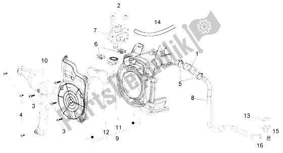 All parts for the Secondary Air Box of the Piaggio FLY 125 4T 2004