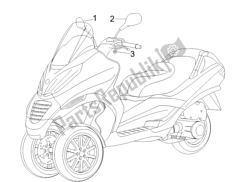 Todas las partes para Espejo / S De Conducción de Piaggio MP3 400 IE MIC USA 2009