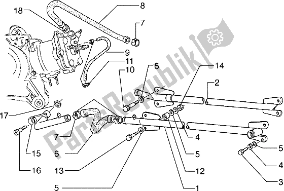 Todas las partes para Tubería De Enfriamiento de Piaggio Hexagon 125 1996