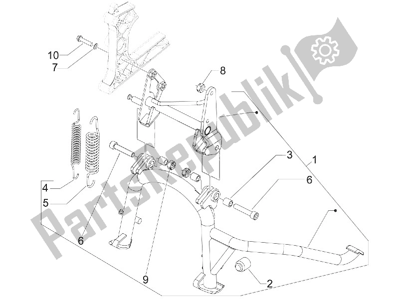 Todas las partes para Soporte / S de Piaggio MP3 400 IE LT Touring 2011