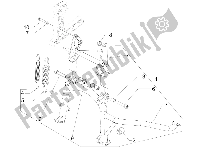 Todas las partes para Soporte / S de Piaggio MP3 400 IE MIC USA 2009