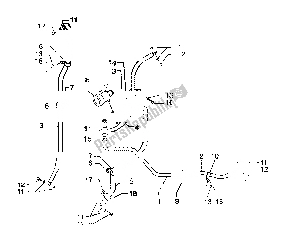 All parts for the Brake Pipes of the Piaggio X9 200 2002