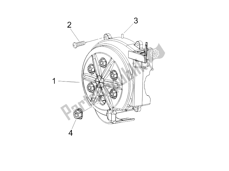 Toutes les pièces pour le Couvercle Magnéto Volant - Filtre à Huile du Piaggio NRG Power Pure JET 50 2005