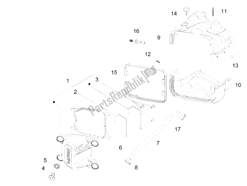 Todas las partes para Cubierta De Tapa De Cilindro de Piaggio Typhoon 50 4T 4V E2 USA 2012