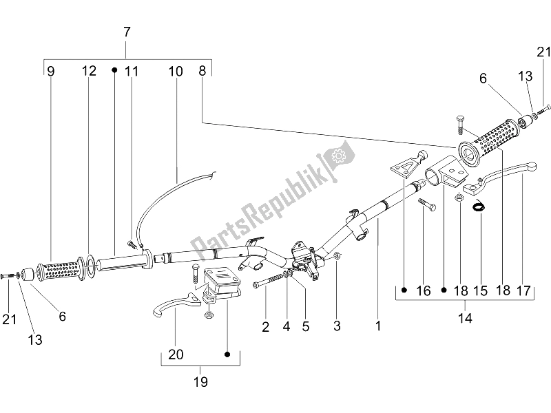 Toutes les pièces pour le Guidon - Master Cil. Du Piaggio Liberty 125 4T PTT I 2006