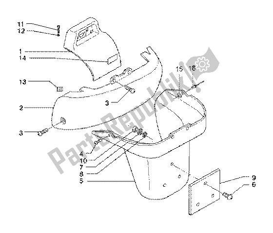 All parts for the Rear Coverings of the Piaggio X9 125 SL 2006