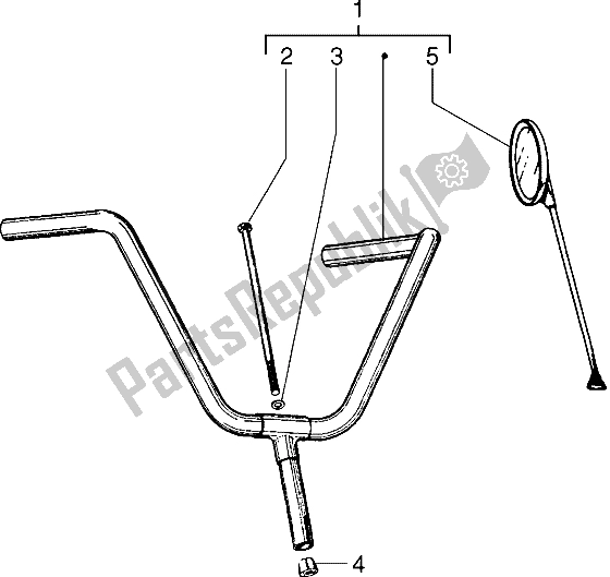 All parts for the Handlebars of the Piaggio Ciao M Y 99 1995