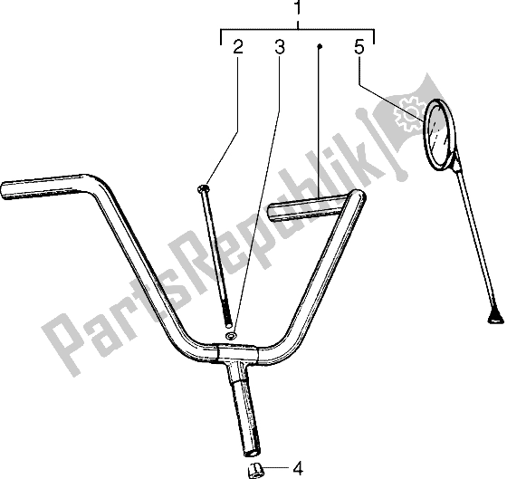 All parts for the Handlebars of the Piaggio Ciao M Y 99 1995