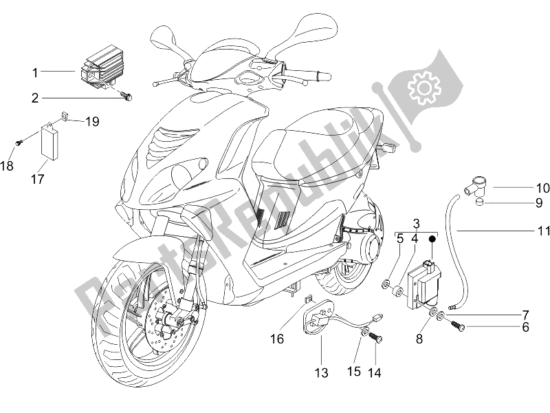 All parts for the Voltage Regulators - Electronic Control Units (ecu) - H. T. Coil of the Piaggio NRG Power DT 50 2006