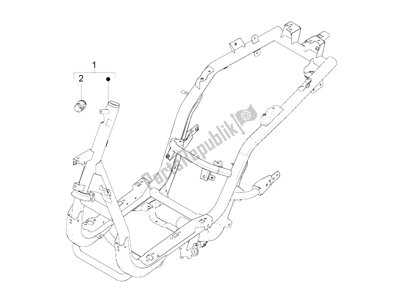 All parts for the Frame/bodywork of the Piaggio FLY 150 4T E2 E3 Vietnam 2012