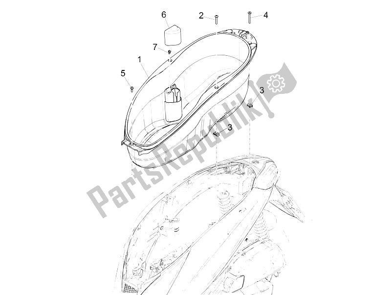 Toutes les pièces pour le Logement De Casque - Sous La Selle du Piaggio Medley 125 4T IE ABS 2016