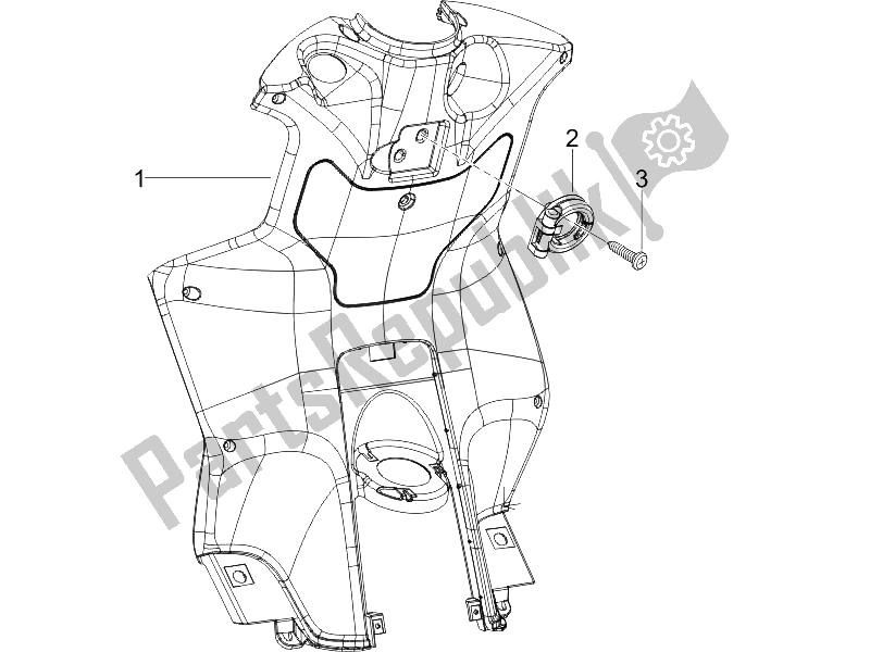 All parts for the Front Glove-box - Knee-guard Panel of the Piaggio NRG Power Pure JET 50 2005