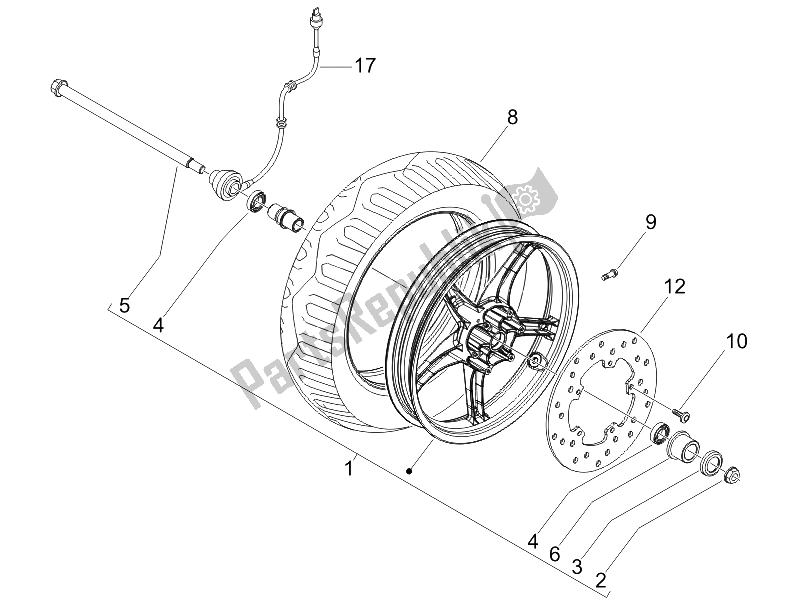 Toutes les pièces pour le Roue Avant du Piaggio ZIP 50 2006