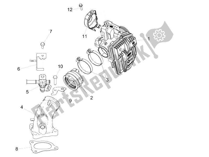 Toutes les pièces pour le Corps De Papillon - Injecteur - Tuyau Union du Piaggio MP3 500 Sport Business ABS USA 2015