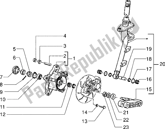 All parts for the Steering Column - Disc Brake of the Piaggio Skipper 125 1995