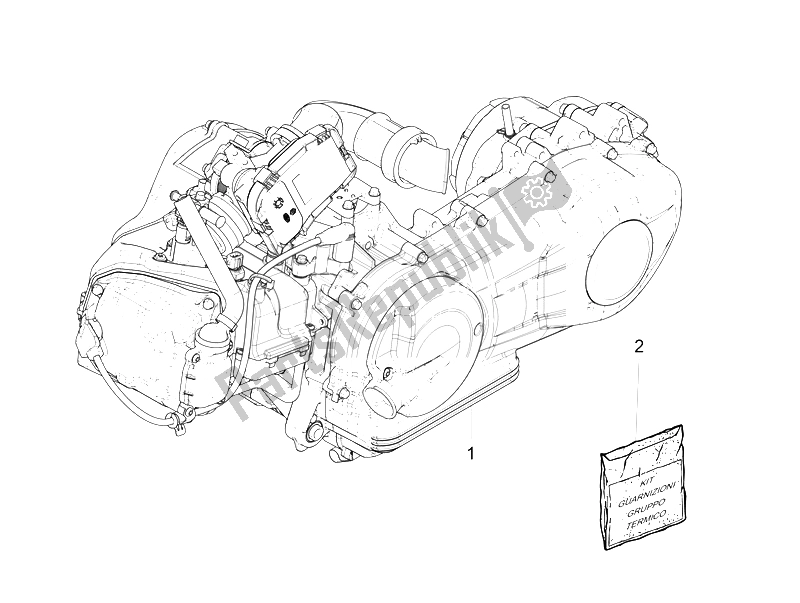 Tutte le parti per il Motore, Assemblaggio del Piaggio Liberty 125 Iget 4T 3V IE ABS EU 2015