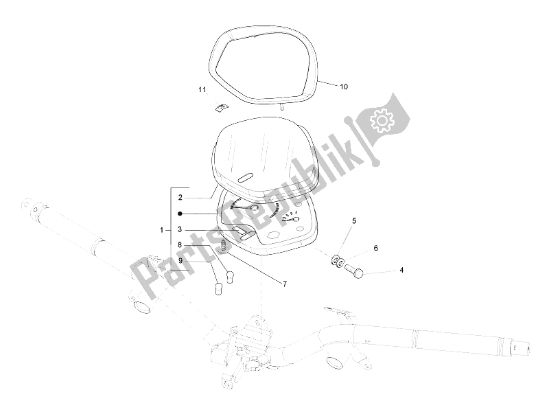 All parts for the Meter Combination-dashbord of the Piaggio Liberty 50 2T Sport 2007