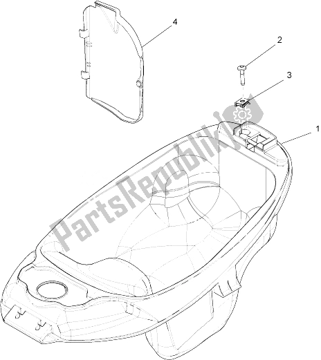 All parts for the Helmet Huosing - Undersaddle of the Piaggio Liberty 150 4T 3V IE LEM Vietnam 2014