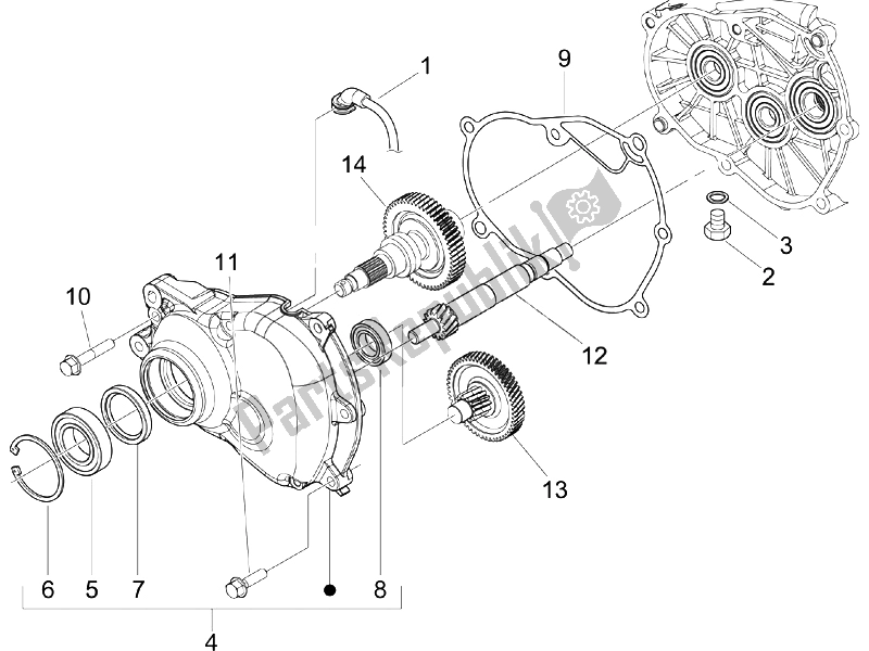 Tutte le parti per il Unità Di Riduzione del Piaggio Beverly 125 E3 2007