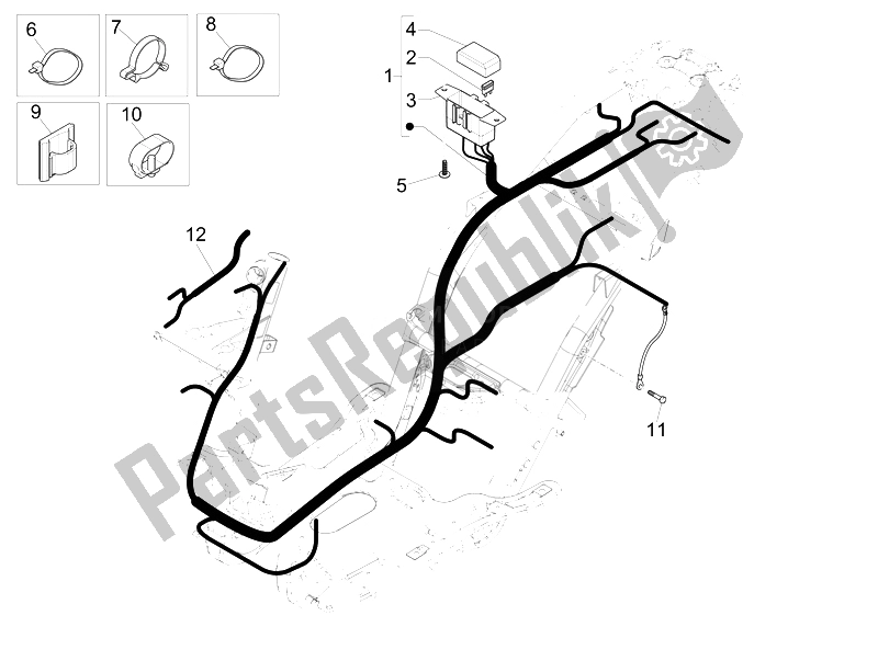 All parts for the Harnes Kabel Utama of the Piaggio NRG Power DT 50 2007