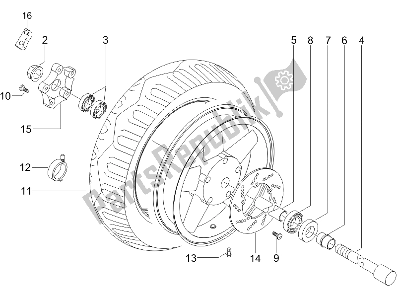 Toutes les pièces pour le Roue Avant du Piaggio X8 150 Street Euro 2 2006