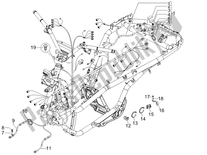 Toutes les pièces pour le Faisceau De Câbles Principal du Piaggio MP3 500 Sport USA 2010