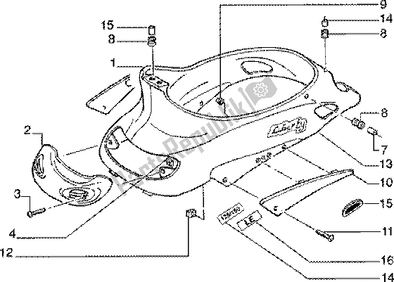 Toutes les pièces pour le Protection Centrale du Piaggio Liberty 150 Leader 1998