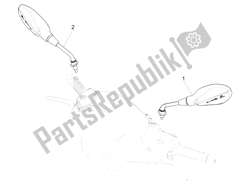 All parts for the Driving Mirror/s of the Piaggio NRG Power DT 50 2007