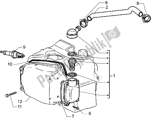 All parts for the Oil Drain Valve of the Piaggio X9 125 2000