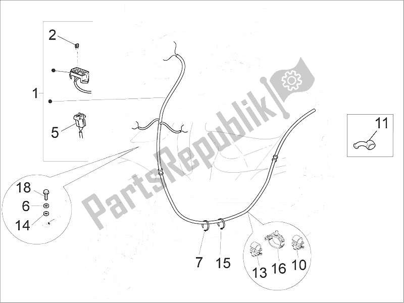 Toutes les pièces pour le Faisceau De Câbles Principal du Piaggio FLY 50 4T 2V 25 30 KMH 2016