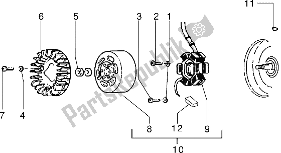 Tutte le parti per il Volano Magneto del Piaggio Sfera RST 80 1994