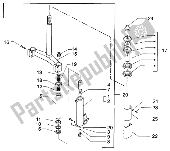 Toutes les pièces pour le Roulements De Direction De Fourche du Piaggio Beverly 125 2002