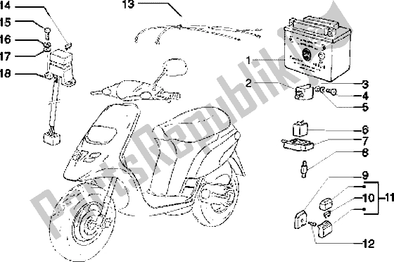 Tutte le parti per il Dispositivi Elettrici (3) del Piaggio Typhoon 125 1995