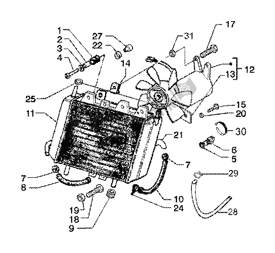 Toutes les pièces pour le Radiateur De Liquide De Refroidissement du Piaggio X9 125 SL 2006