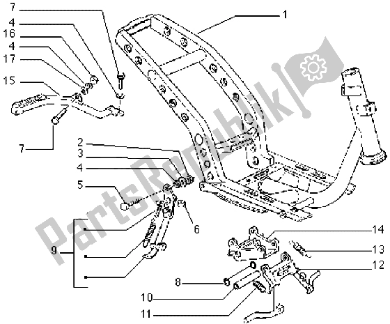 Todas las partes para Soporte Central Del Chasis de Piaggio Typhoon 50 1999