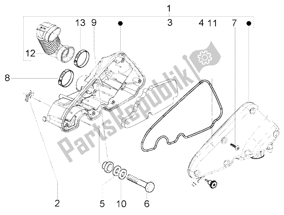 Todas las partes para Filtro De Aire de Piaggio FLY 150 4T 2009