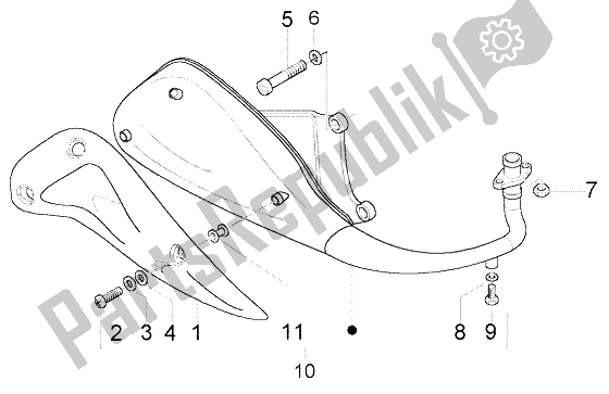 Alle onderdelen voor de Geluiddemper van de Piaggio Liberty 50 2T RST PTT AU D 2004